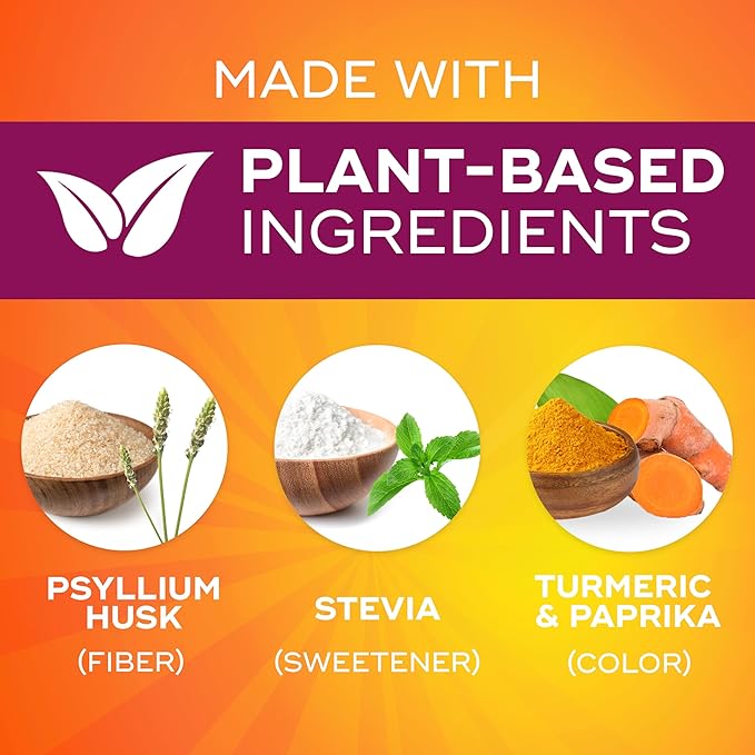 Metamucil Premium Blend 4-in-1 Fiber Supplement for Digestive Health Psyllium Husk Fiber Powder Sugar-Free with Stevia Plant-Based Fiber Supplement Orange Flavored 180 teaspoons (Pack of 4)