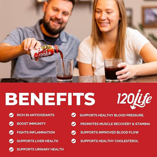 120/Life Blood Pressure Support Beet Root Juice Pomegranate Extract Cranberry Juice Tart Cherry Hibiscus and Magnesium (8 Fl Oz Pack of 28) - Gluten-Free &amp Vegan