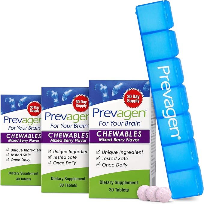 Prevagen Regular Strength - 90 Mixed Berry Chewables (3 Month Supply) 10mg of Apoaequorin Plus Vitamin D3