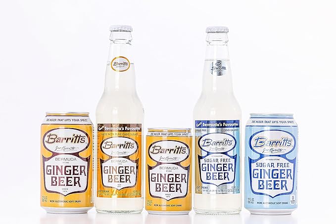 Barritt's Original Ginger Beer Non-Alcoholic Soda Cocktail Mixer 12 fl oz Cans 12 Pack Gluten Free