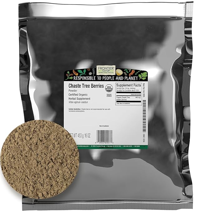 Frontier Bulk Chaste Tree Berries Powder Organic 16 Ounce