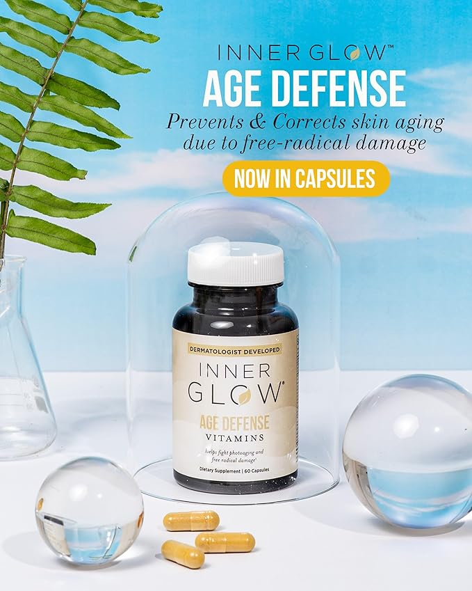 Age Defense Vitamins - Dermatologist and Plastic Surgeon Developed to Fight photoaging and Melasma Polypodium Leucotomos Antioxidant Formula – Vegan Gluten-Free – 60 Capsules