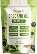 Oil of Oregano with Black Seed Oil– 12000mg Oregano Oil Capsules Organic High Carvacrol – Aceite de Orégano Cápsulas Immune Support Supplement – Non-GMO - 300 Softgels