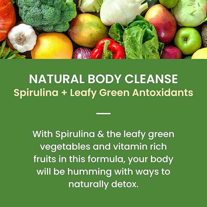 Fruniti Super Greens Smoothie Mix - Cleanse + Detox - No Sugar Added - Fruit + Veggie Puree - Spirulina Spinach Kale Cucumber Lemongrass Apple Banana Kiwi - Makes 24 Smoothies