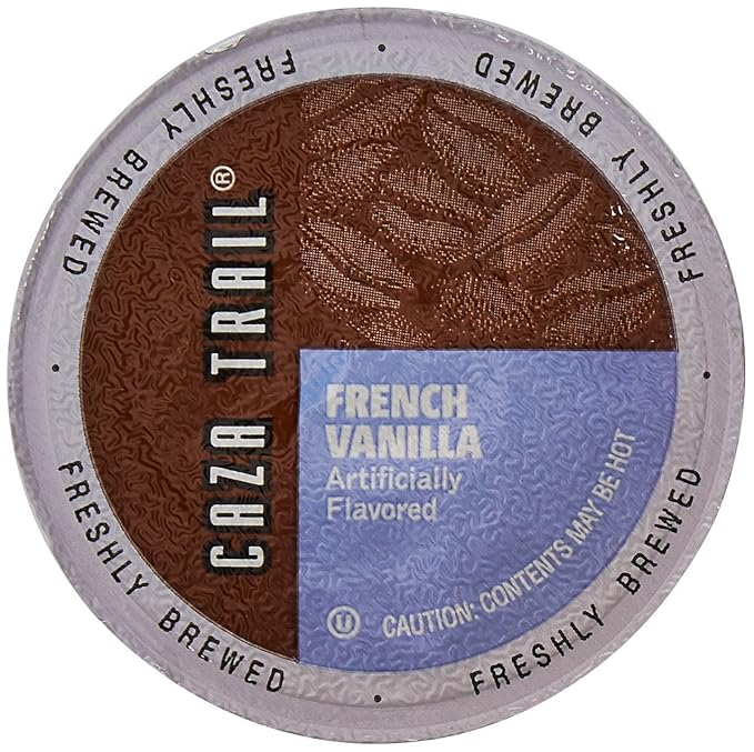 Caza Trail Coffee Pods French Vanilla Blend Single Serve (Pack of 100) (Packaging May Vary)