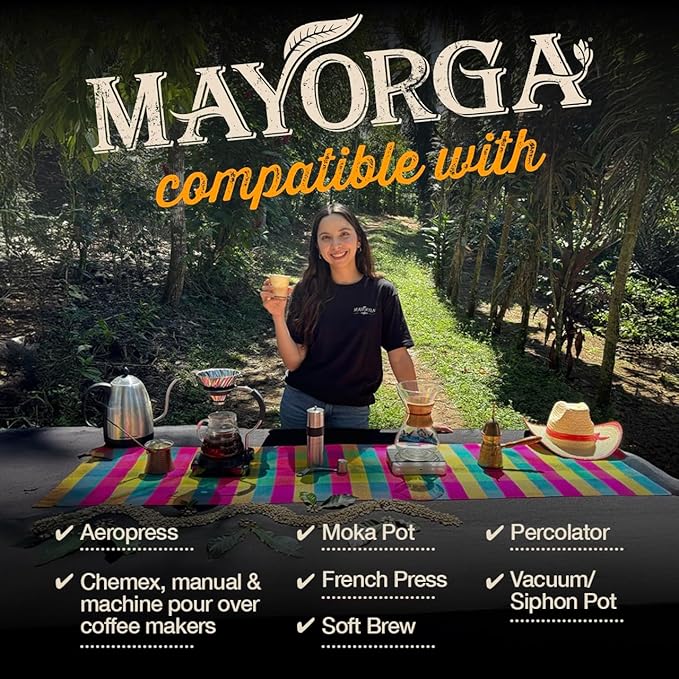 Mayorga Dark Roast Coffee 5lb bag Cubano Roast 100% Arabica Café Whole Coffee Beans - Smoothest Organic Coffee - Specialty Grade Non-GMO Direct Trade