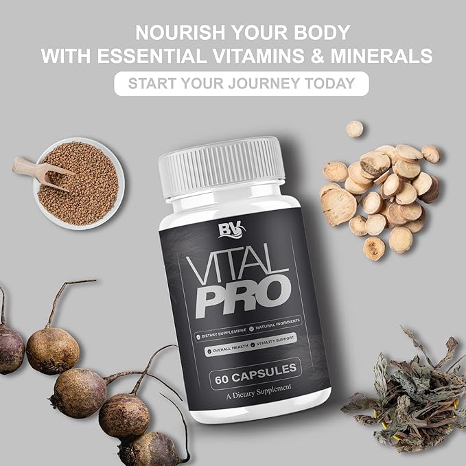 BLUE VIBE Vital Pro Capsules Premium Wellness &amp Advanced Health Management Supplement Pills Maximum Strength Daily Health Support &amp Overall Wellness Supplement Herbal Supplement (60 Capsule