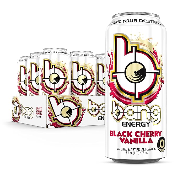 Bang Energy Black Cherry Vanilla Sugar-Free Energy Drink 16-Ounce | Pack of 12
