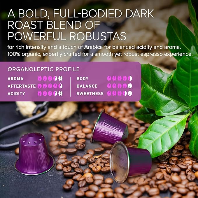 Organic USDA Bestpresso Coffee Aluminum Espresso Pods For Nespresso Original Machine 120 Pack (Naturally Intense)