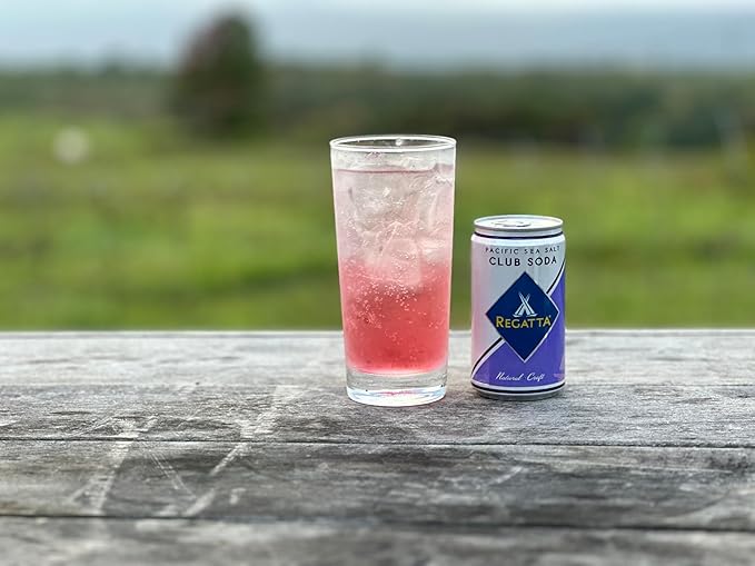 Pacific Sea Salt Club Soda Regatta Craft Mixers Zero Calorie Premium Cocktail Mixer 7.5oz Case of 24 Sleek Mini Cans
