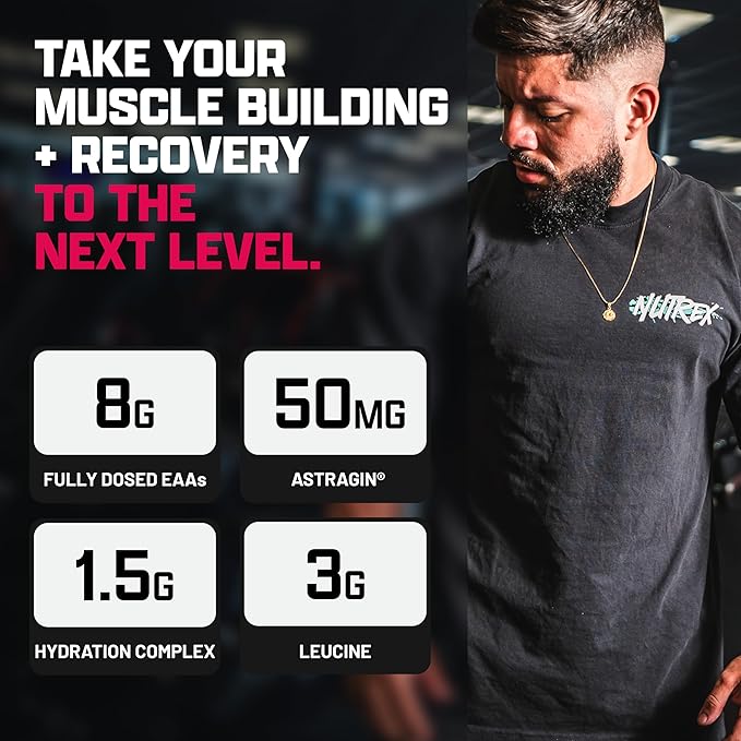 Nutrex Research EAA Hydration | EAAs + BCAA Powder | Muscle Recovery Strength Muscle Building Endurance | 8G Essential Amino Acids + Electrolytes | 30 Servings (Fruit Punch)