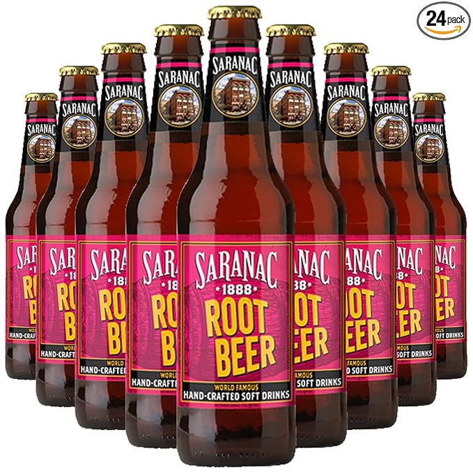 Saranac World Famous Hand-Crafted Root Beer 12 fl oz (24 Glass Bottles)