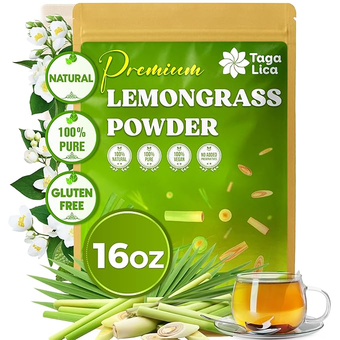 Tagalica 1 lbs Lemongrass Leaf Powder – 100% Pure &amp Natural Finely Ground Premium Quality Culinary Herb for Cooking Tea Smoothies &amp Seasoning – Resealable Pouch. Vegan