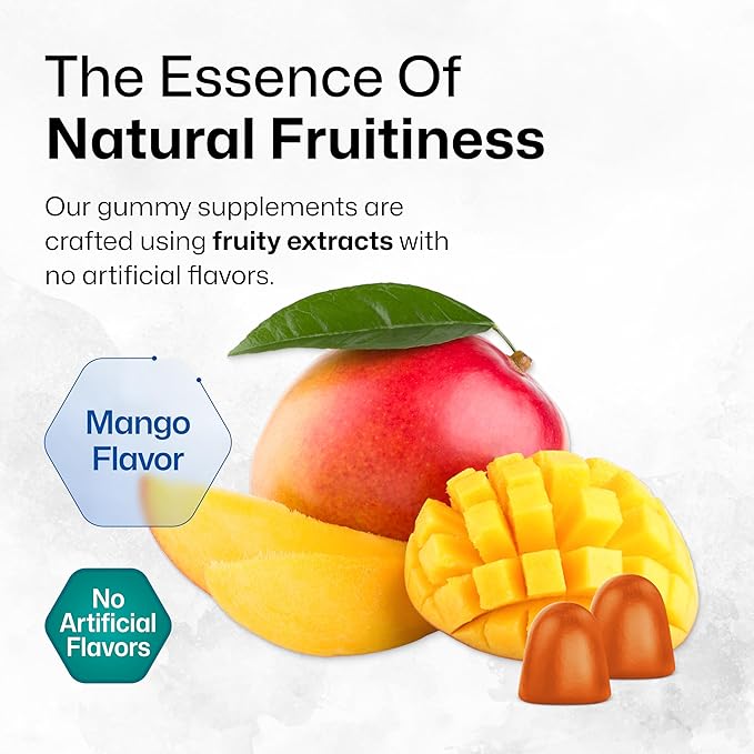 BIO KRAUTER® L Tyrosine for Mood and Cognitive Support - Supplements for Focus &amp Performance Support - L-tyrosine 1000 mg 90 Mood Gummies 45-Day Supply - Non-GMO Mango Flavor