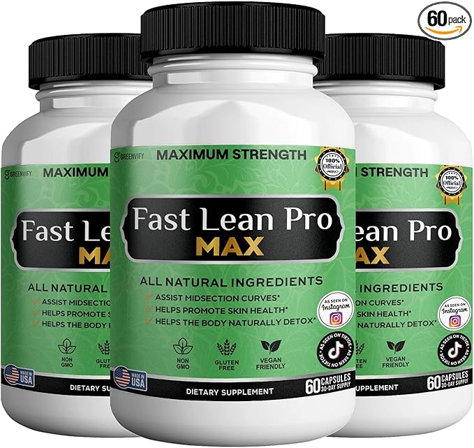 Fast Lean Pro Max Natural Dietary Supplement 60 Capsules 30-Day Supply All Natural Ingredients Vegan Friendly (3)