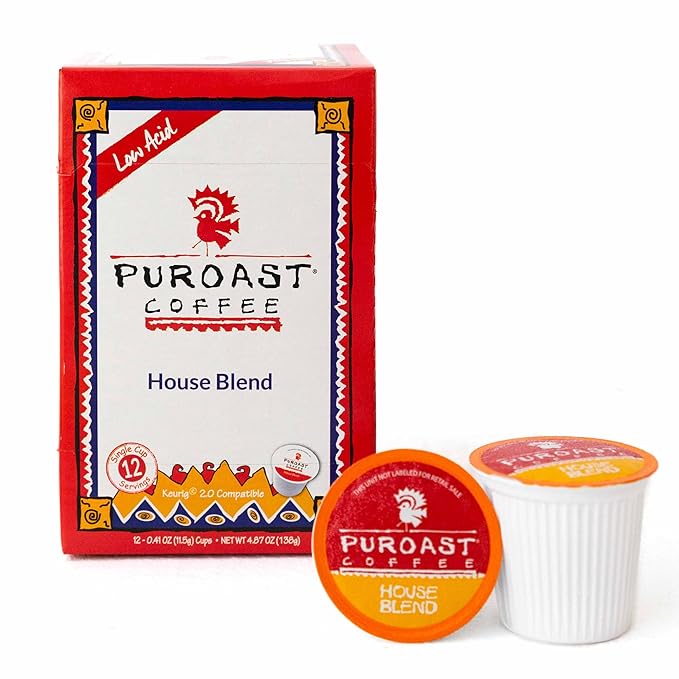 Puroast Low Acid Coffee Pods – House Blend Medium Roast French Roast Dark Roast &amp Vanilla Medium Roast – Single Serve Pods – Keurig Compatible – High Antioxidants – GERD Friendly – 3 Pack 12 Ct