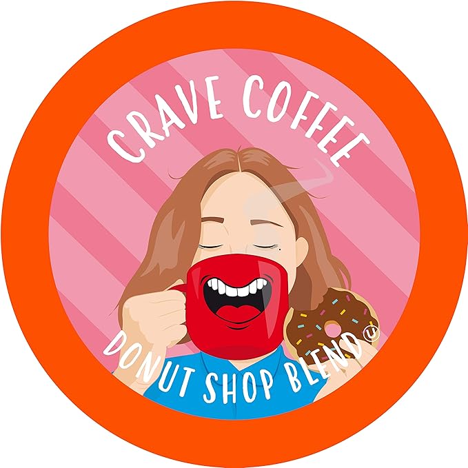 Crave Beverages Donut Shop Coffee Pods - Medium Roast for Keurig K Cup Brewers 100 Count