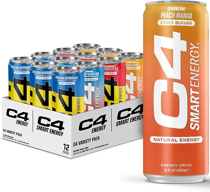 C4 Energy &amp Smart Energy Drinks Variety Pack Sugar Free Pre Workout Performance Drink &amp C4 Energy Drink Skittles Carbonated Sugar Free Pre Workout Performance Drink