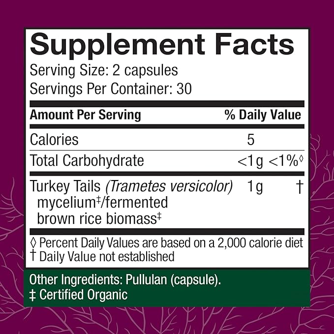 Host Defense Turkey Tail Capsules - Digestive Health &amp Immune Response Support Supplement - Mushroom Supplement for Gastrointestinal &amp Gut Microbiome Support - 60 Capsules