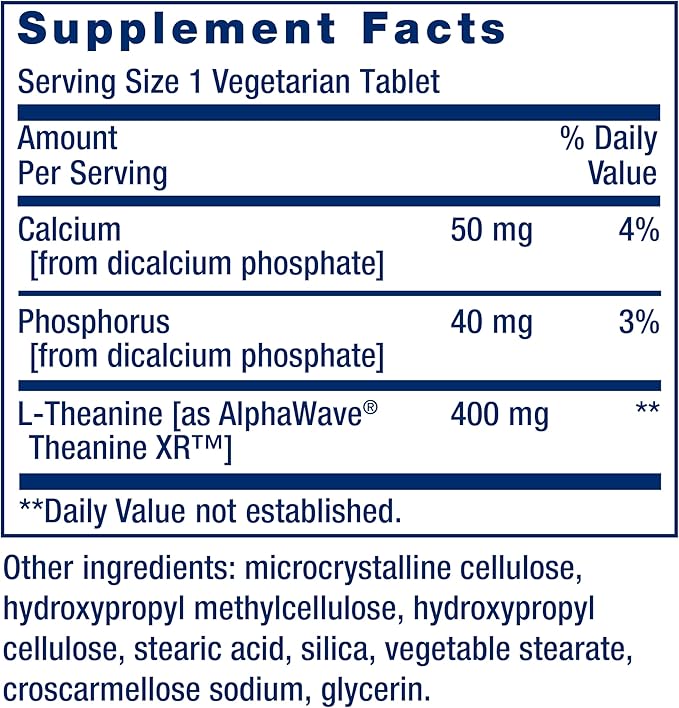 Life Extension Theanine XR™ Stress Relief – L-Theanine – Promotes a Calm Response to Daytime Stress-– Non-GMOGluten-FreeVegetarian-– 30 Tablets(Pack of 2)