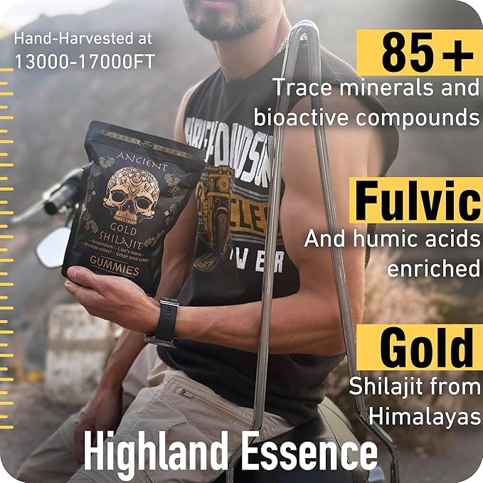 ad hoc 1100mg Gold Shilajit Gummies with Magnesium Lions Mane Rhodiola Grape Seed - Himalayan Shilajit for Men Women 85+ Trace Minerals &amp Fulvic Acid Pure Shilajit for Energy Immune Support6