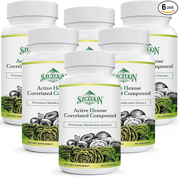 Active Hexose Correlated Compound 1500 mg Supplement Natural 8 Mushroom Extract Supplement Immune System Liver Function Natural Killer and T Cells Activity 540 Veggie Capsules