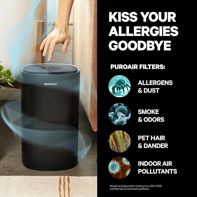 PuroAir 240 HEPA Air Purifiers for Home Large Rooms - Covers Up To 1000 Sq Ft - Filters Up To 99.9% of Pollutants Smoke Pollen Dust - Quiet HEPA Air Filter - Air Purifiers for Bedroom (2 Pack)