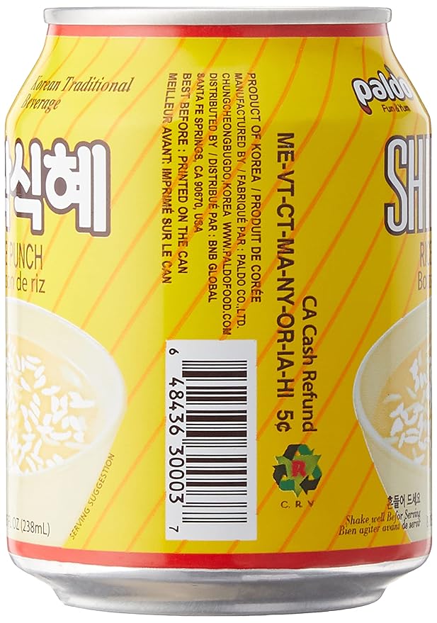 Paldo Rice Punch 238mL X 12 Cans Gift set clear 8.04 Fl Oz (Pack of 12)