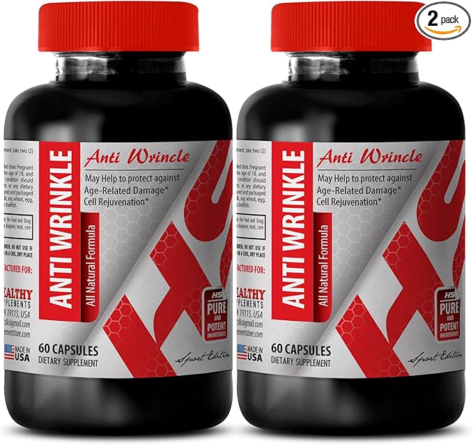 Anti-Wrinkle Supplement - Green Tea Infusion Resveratrol and Aloe Vera Anti-Wrinkle Resveratrol Hyaluronic Acid Moisture Grape Seed and Hyaluronic Acid Natural Anti-Wrinkle Blend 2Bot