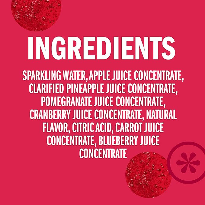 IZZE Sparkling Water Juice Beverage Blend Pomegranate No Sugar Added 8.4 FL OZ 24 Cans