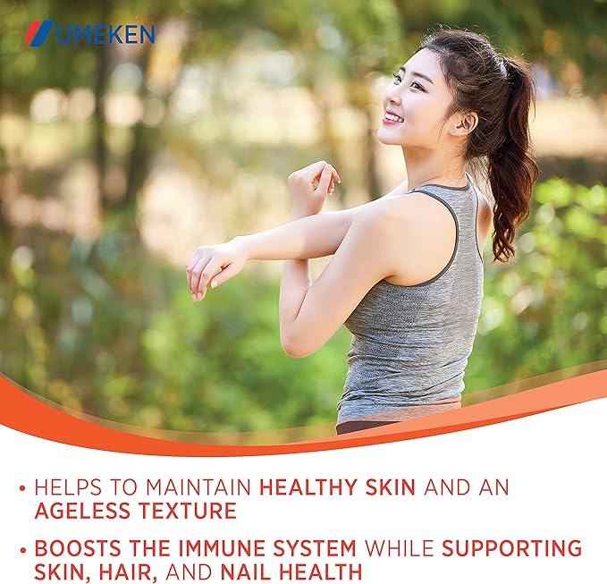 Umeken Elastin Beauty Powder Supplement with Collagen Peptides Hyaluronic Acid Vitamin C and Mangosteen Fruit Women’s Health and Wellness 2 Month Supply 120 Packets