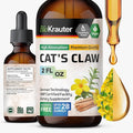BIO KRAUTER® Cats Claw - Liquid Drops Pure Vegan Cats Claw Herb Supplement 625 mg per Serving 2 Fl.Oz 28-Day Supply - Used for Digestive &amp Immune Support Natural Antioxidant - Alcohol &amp Sugar