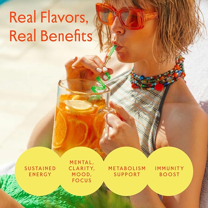 Journée Wellness Energy Drink Natural Caffeine Lion’s Mane L-Theanine 125 mg Caffeine Real Fruit Juice All Natural 0 Added Sugar Cognition Immunity - Variety Pack - Pack of 12
