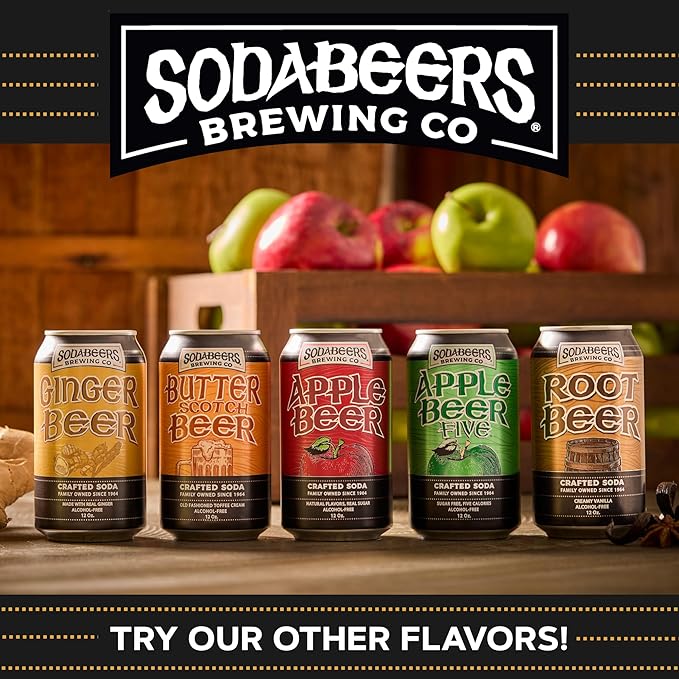 Ginger Beer | SodaBeers Brewing Co | Alcohol-Free Gluten-Free Crafted Sodas Made With Natural Flavors and Real Sugar Refreshing Fruit Beverages (12 Cans)