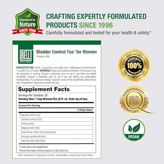 Bell Bladder Control Tea for Women™ - A Special Herbal Tea to Help Support Healthy Urinary Balance and Control - Kidney Tea