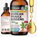 BIO KRAUTER® Ginseng Supplement - Pure Vegan Liquid Drops Korean Red Ginseng 696 mg per Serving 4 Fl.Oz 56-Day Supply - Used for Energy Focus Performance &amp Immune Support - Alcohol &amp Sugar F