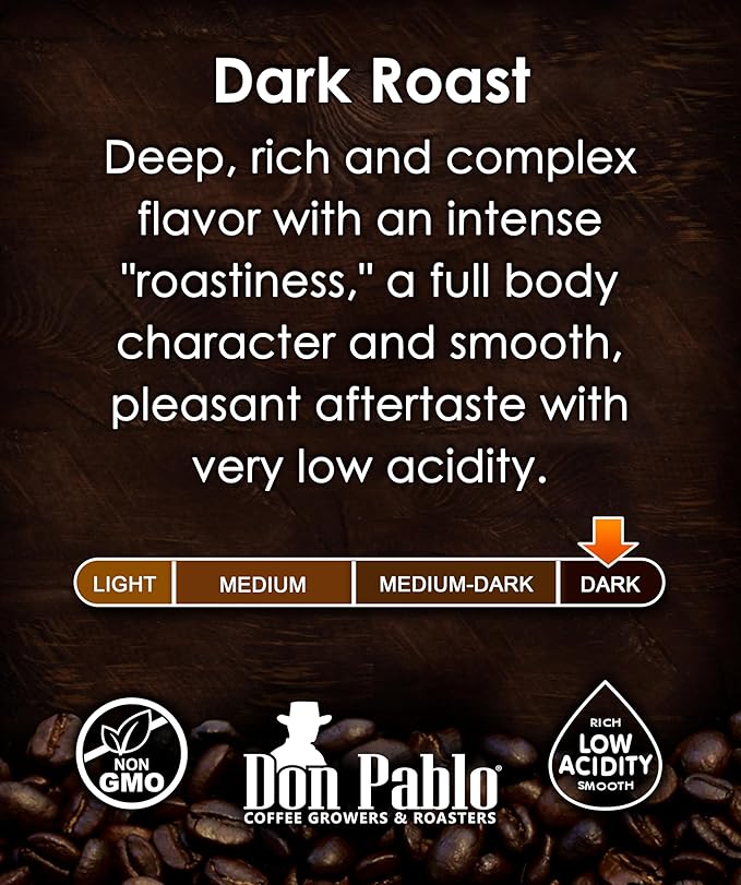 Don Pablo Colombian Supremo - Limited Edition Dark Roast Gourmet Coffee 100% Arabica Whole Bean Non-GMO Low Acidity 2 Pound (2 lb) Bag