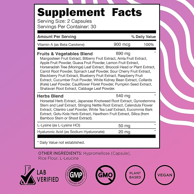 Vital Vitamins Vegan Collagen Booster + Women's Multivitamin Complex