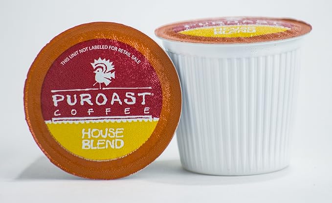 Puroast Low Acid Coffee| House Blend Single Serve Pods | Medium Roast | High Antioxidants &amp High pH |No Bitter Aftertaste | Reduced Heartburn &amp GERD Friendly | 72 Count - Compatible with Keuri