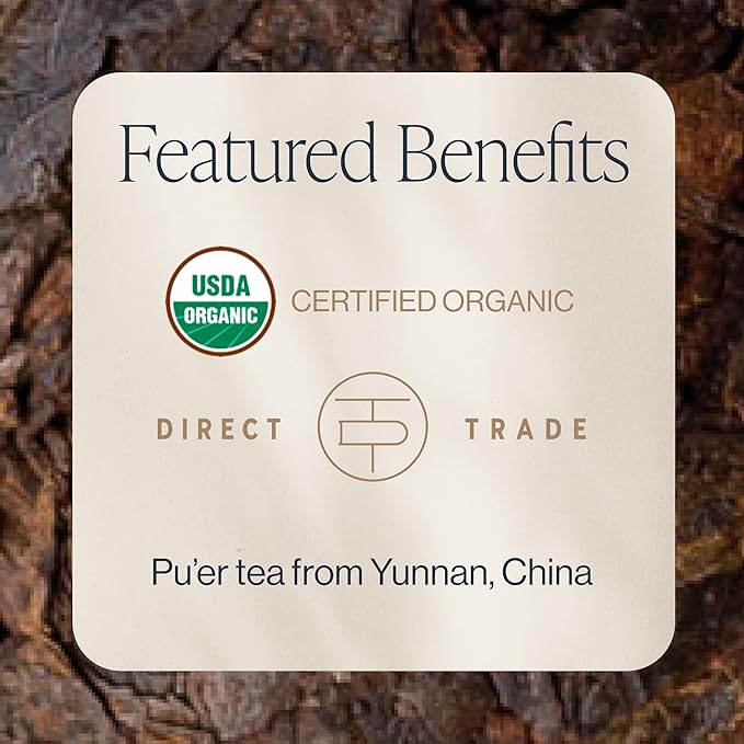 Rishi Tea Ancient Pu'er Tuo Cha Herbal Tea - Organic Direct Trade Loose Leaf Medium Caffeine Aged Ripe Pu-erh - 4 Ounces 15 Servings