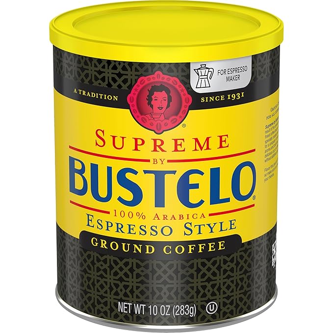 Café Bustelo Supreme by Bustelo Espresso Style Medium-Dark Roast Ground Coffee 10 Ounce (Pack of 12)