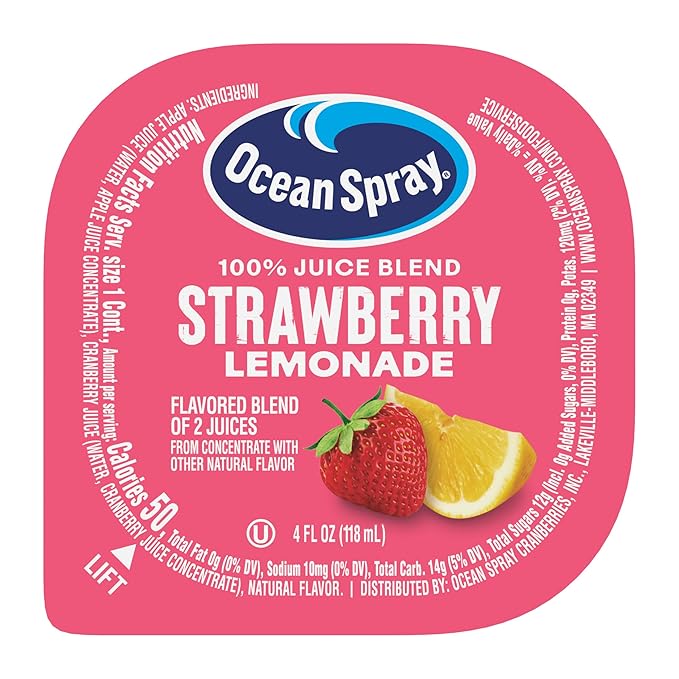 Ocean Spray® 100% Strawberry Lemonade Juice Drink 4 Fl Oz Cup 48 Count