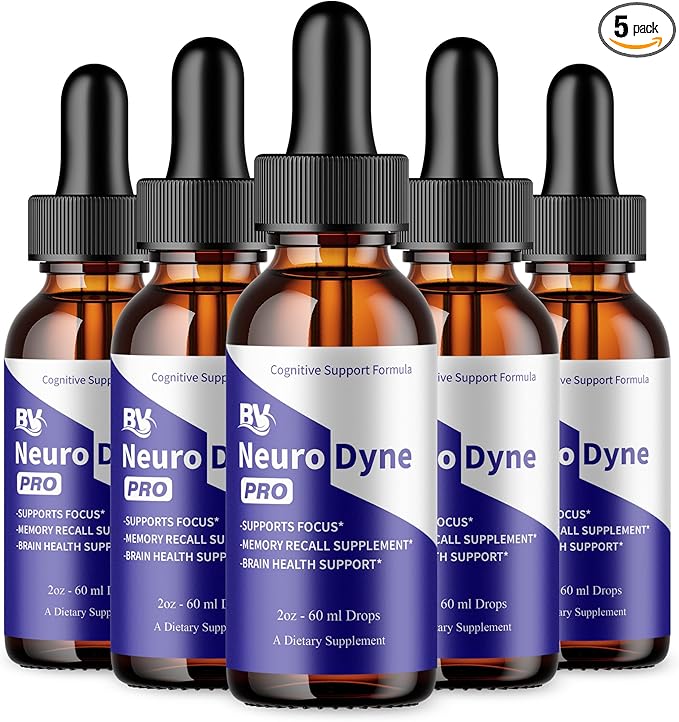 BLUE VIBE NeuroDyne Drops Neuro Dyne Advanced Strength Overall Health &amp Wellness Support Supplement NeuroDyne Premium All Natural Daily Health and Overall Energy Formula (5 Pack - 10oz / 300ml)