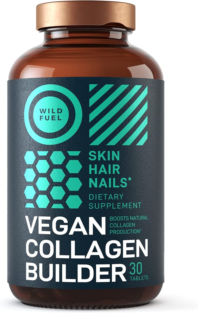 Vegan Collagen Booster Tablets - Cruelty-Free Vegan Collagen Supplements - Biotin Organic Superfood Plant Based Collagen Vitamins for Skin Hair Nails - 2-Pack 60 Vegeterian Collagen Boost Pills