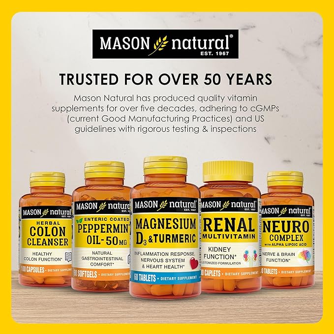 MASON NATURAL Super Energy Made with Guarana Panax Ginseng &amp Kola Nut for Optimal Performance &amp Energy 90 Day Supply 60 Tablets (Pack of 3)