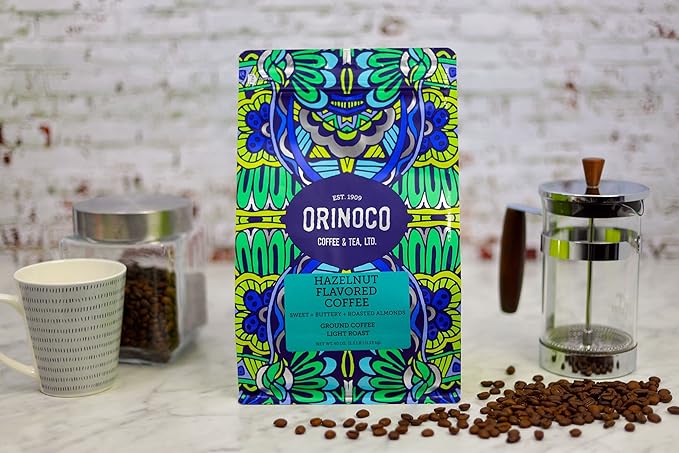 Orinoco Hazelnut Flavored Coffee 2.5lb bag Light Roast Ground Coffee 100% Arabica beans
