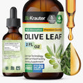 BIO KRAUTER® Olive Leaf Extract for Immune Support - Pure Vegan Oleuropein &amp Hydroxytyrosol Supplement - Used for Daily Wellness &amp Antioxidant Support - Alcohol &amp Sugar Free 2 Fl.Oz 28-Da