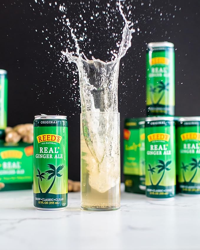 Reed's Real Ginger Ale - Made with Pressed Organic Ginger - Crisp Classic Taste - 12oz Slim Cans 24 Pack
