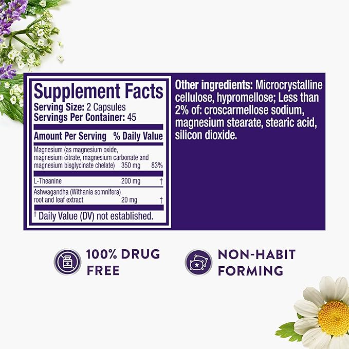 ZzzQuil Pure Zzzs +Magnesium Capsules L-Theanine and Magnesium Sleep Aid 4-in-1 Magnesium: Citrate Bisglycinate Oxide and Carbonate Sleep Aids for Adults 90 Sleep Capsules