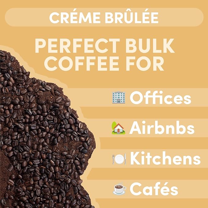 Sarasota Coffee Whole Bean Creme Brulee | Medium Roast Gourmet Flavored Coffee Beans | Low Acid Mold Free Specialty Grade Bulk Beans | 5lb (80 oz)